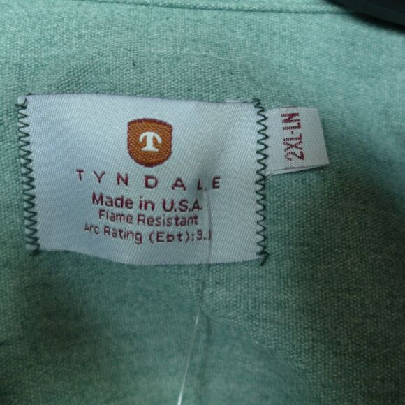 Tyndale Men's FRMC Rustic FR Button Down Work Shirt Men's Size 2XL Green Shirt - Picture 3 of 11